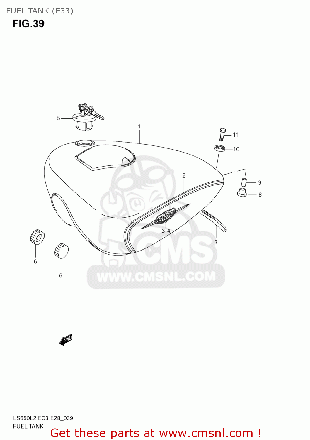 FUEL TANK (E33) LS650 BOULEVARD S40 2012 (L2) USA CALIFORNI CANADA (E03 E33 E28)
