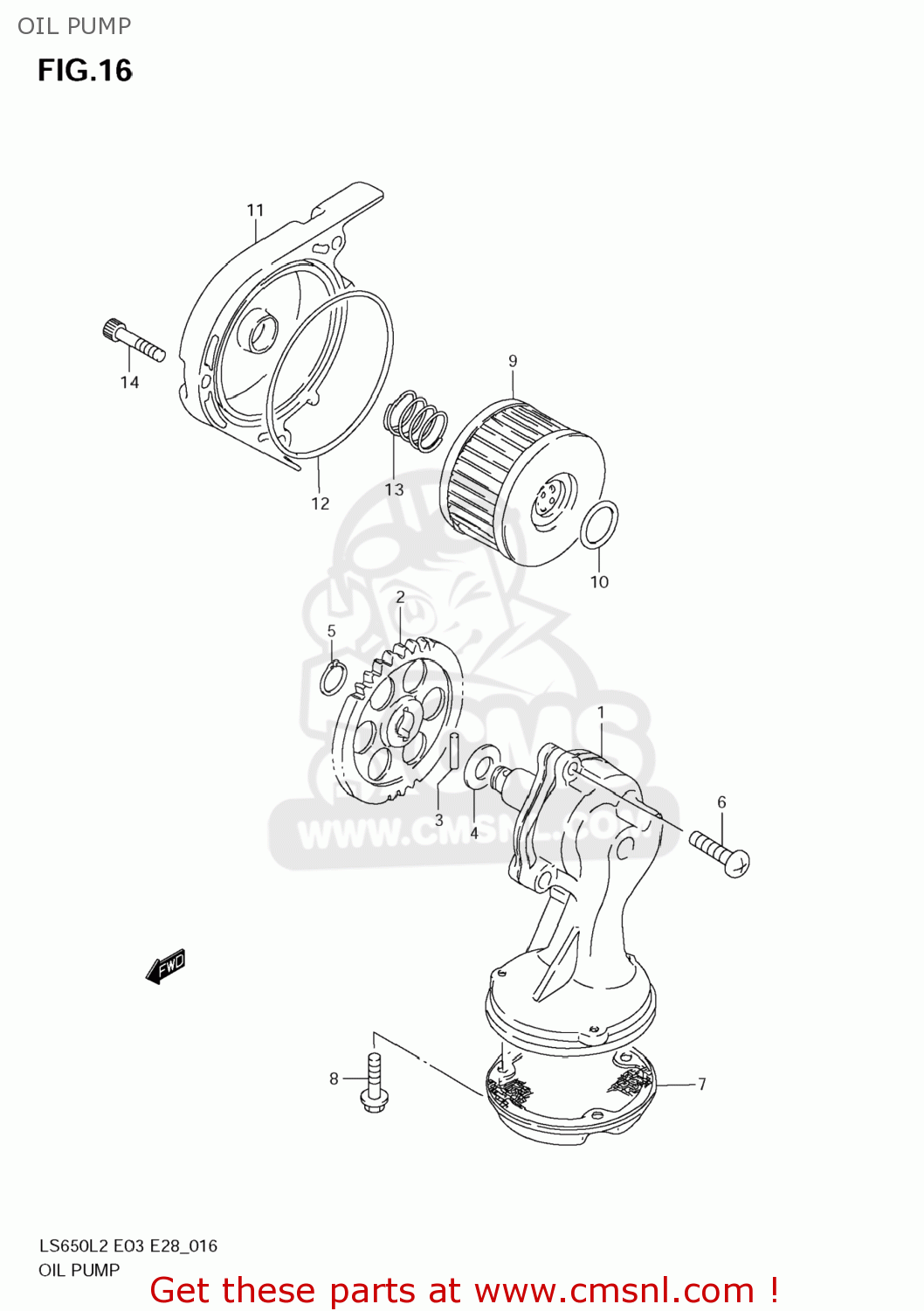 OIL PUMP LS650 BOULEVARD S40 2012 (L2) USA CALIFORNI CANADA (E03 E33 E28)