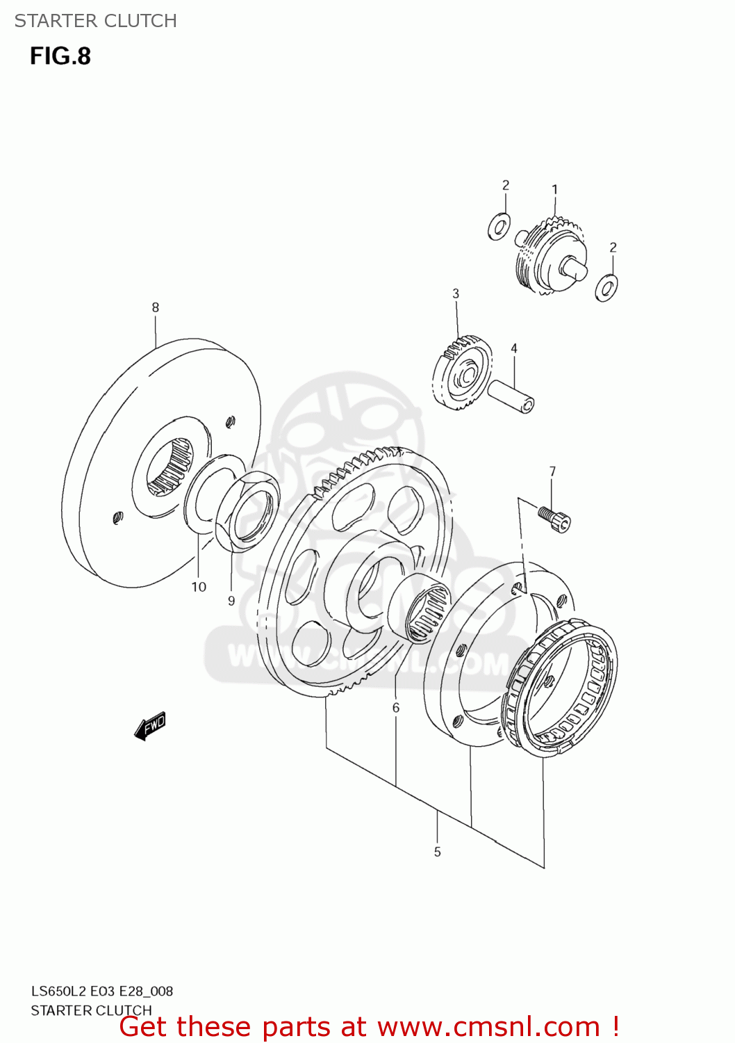 STARTER CLUTCH LS650 BOULEVARD S40 2012 (L2) USA CALIFORNI CANADA (E03 E33 E28)