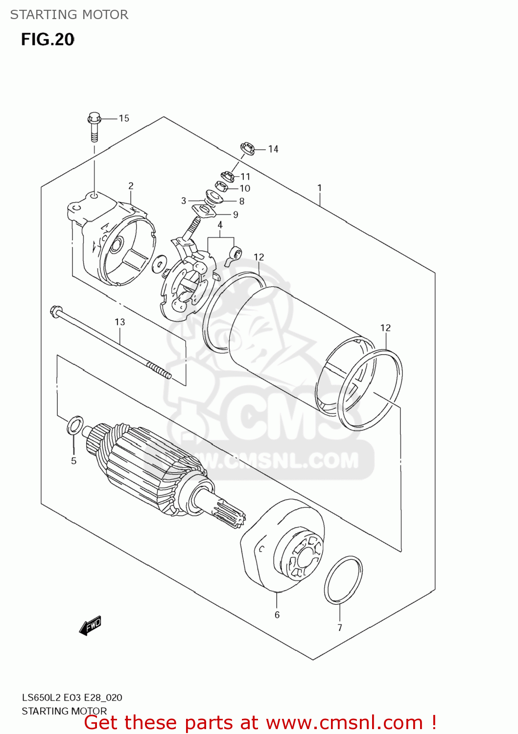 STARTING MOTOR LS650 BOULEVARD S40 2012 (L2) USA CALIFORNI CANADA (E03 E33 E28)