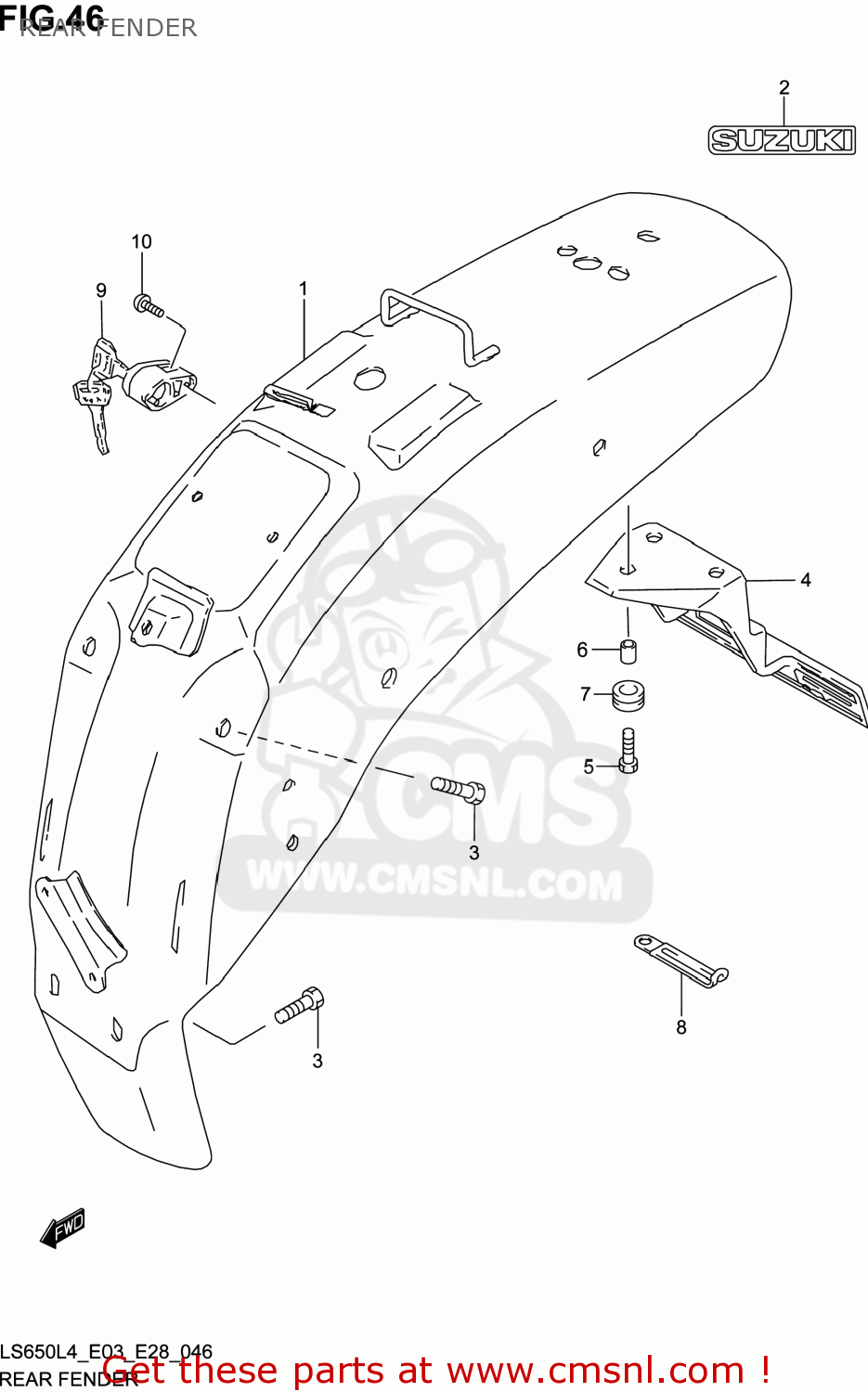 Suzuki LS650 BOULEVARD S40 2014 (L4) USA (E03) REAR FENDER - buy ...