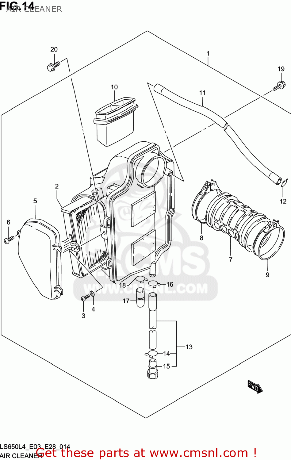AIR CLEANER LS650 BOULEVARD S40 2014 (L4) USA (E03)