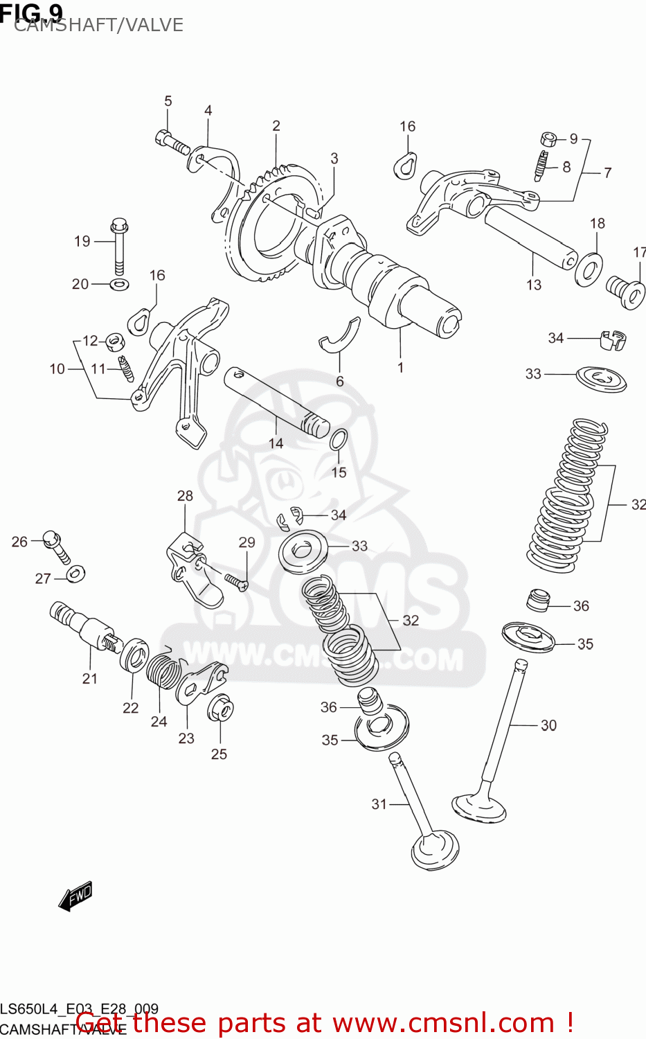 CAMSHAFT/VALVE LS650 BOULEVARD S40 2014 (L4) USA (E03)