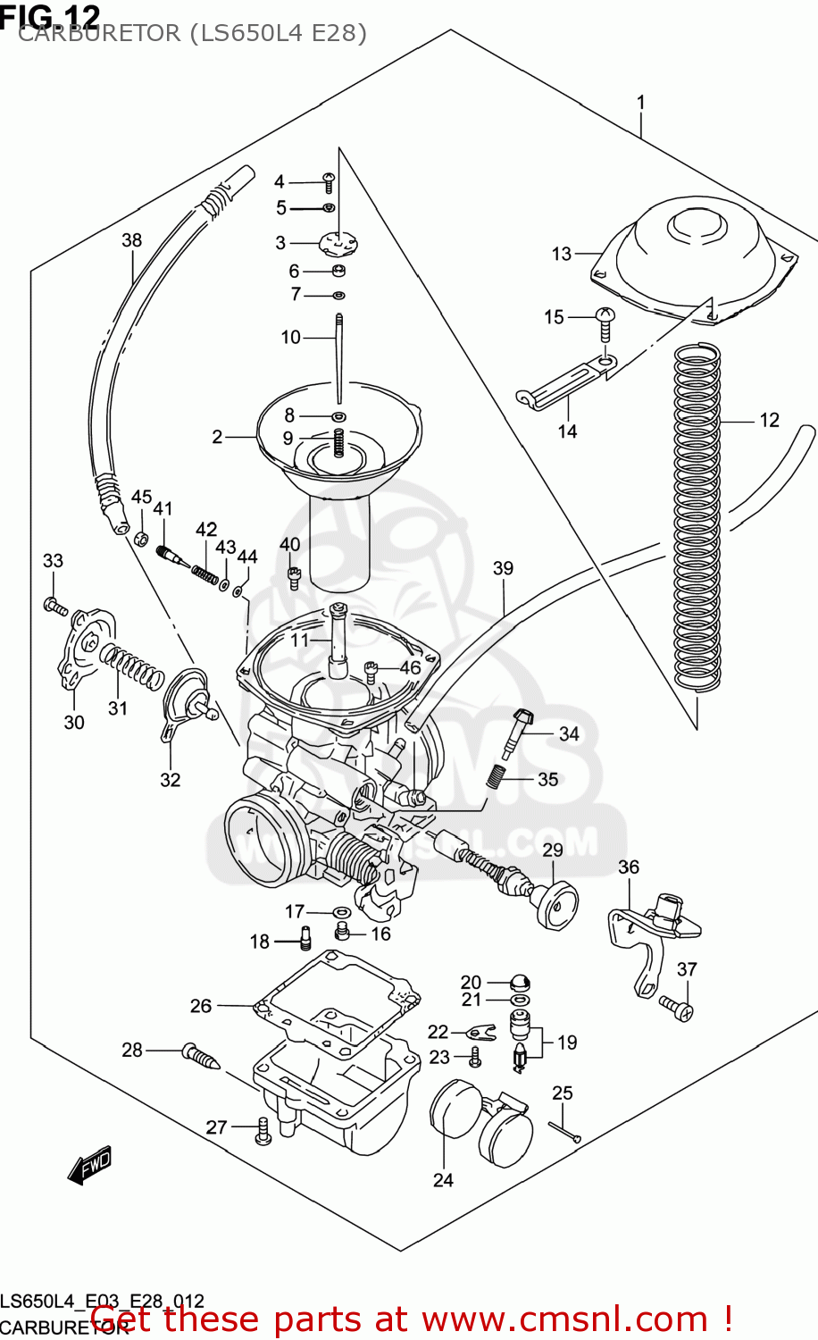 CARBURETOR (LS650L4 E28) LS650 BOULEVARD S40 2014 (L4) USA (E03)