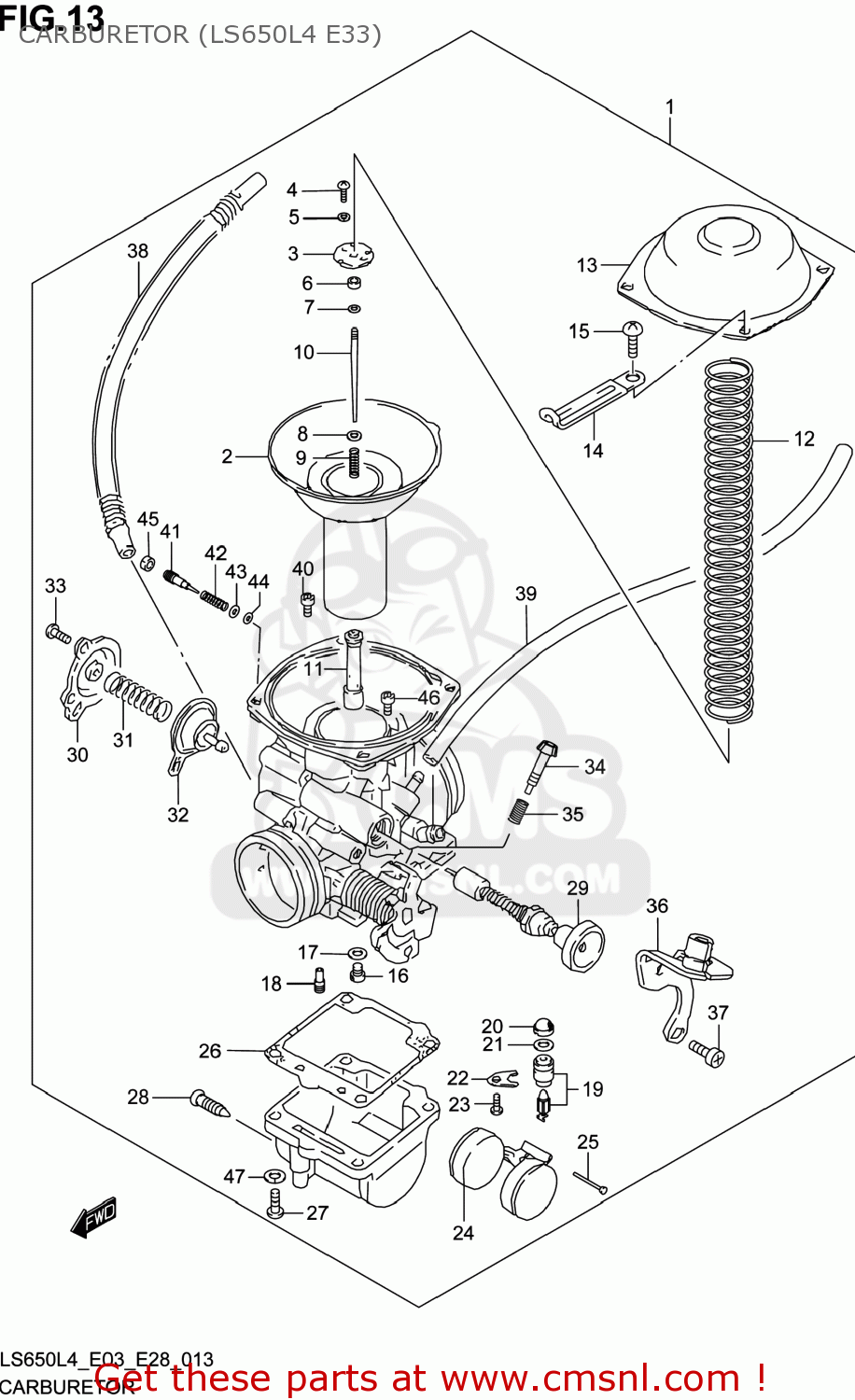 CARBURETOR (LS650L4 E33) LS650 BOULEVARD S40 2014 (L4) USA (E03)