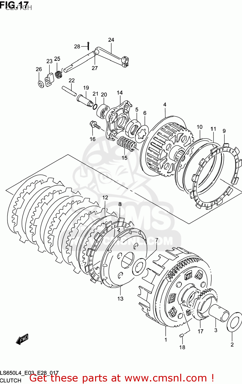 CLUTCH LS650 BOULEVARD S40 2014 (L4) USA (E03)