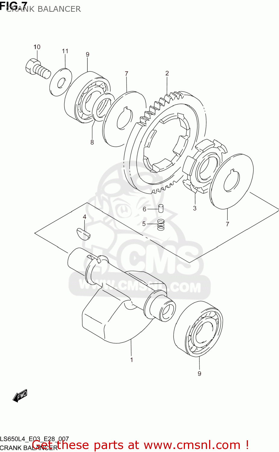 CRANK BALANCER LS650 BOULEVARD S40 2014 (L4) USA (E03)