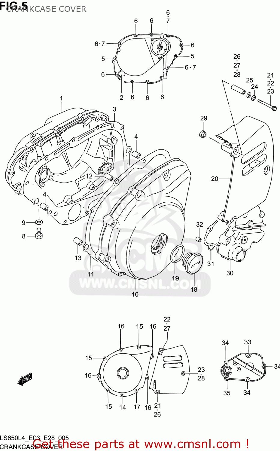 CRANKCASE COVER LS650 BOULEVARD S40 2014 (L4) USA (E03)