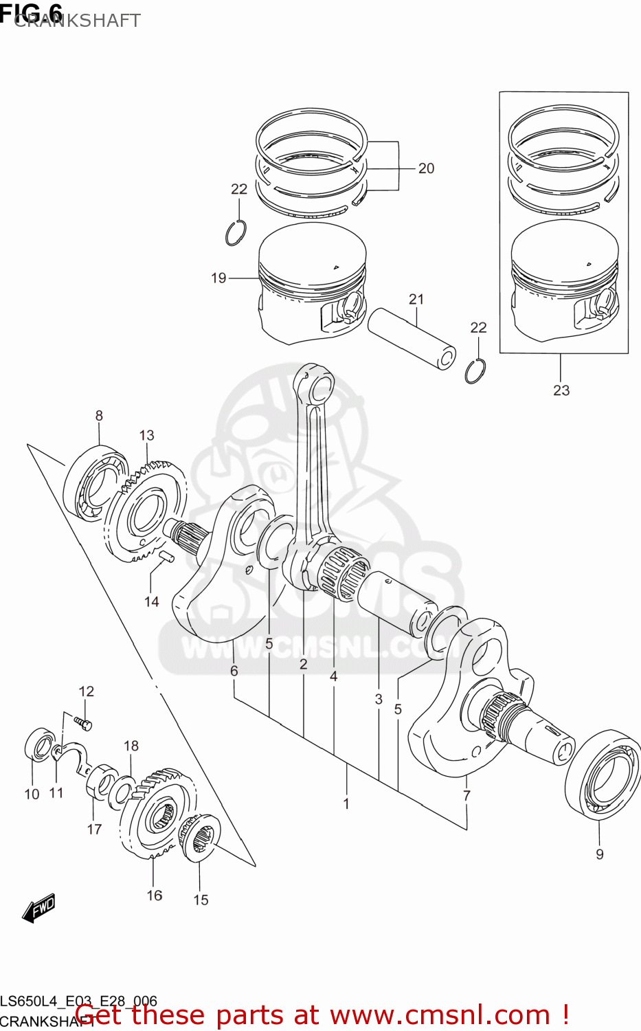 CRANKSHAFT LS650 BOULEVARD S40 2014 (L4) USA (E03)