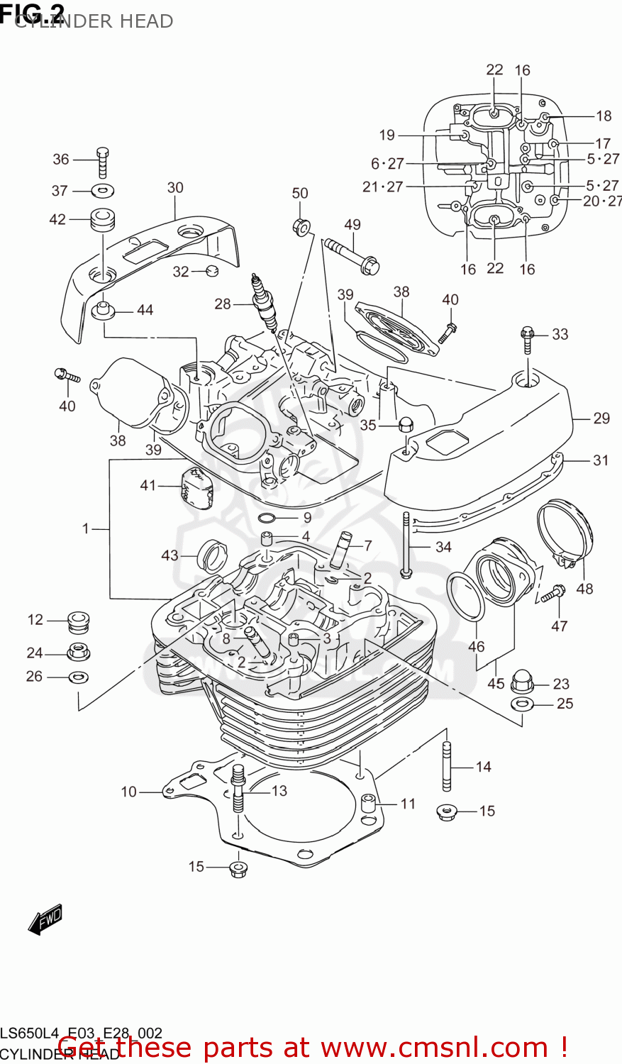 CYLINDER HEAD LS650 BOULEVARD S40 2014 (L4) USA (E03)