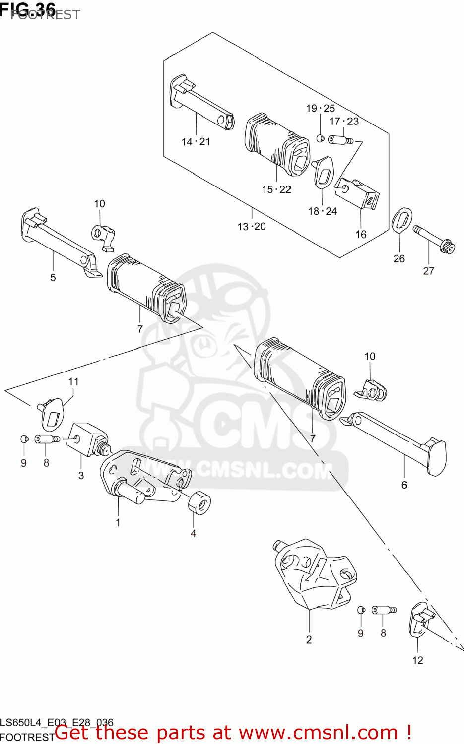 FOOTREST LS650 BOULEVARD S40 2014 (L4) USA (E03)