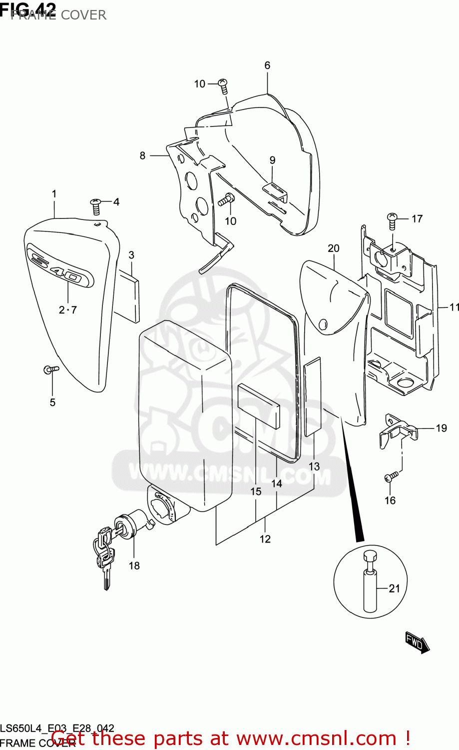 FRAME COVER LS650 BOULEVARD S40 2014 (L4) USA (E03)