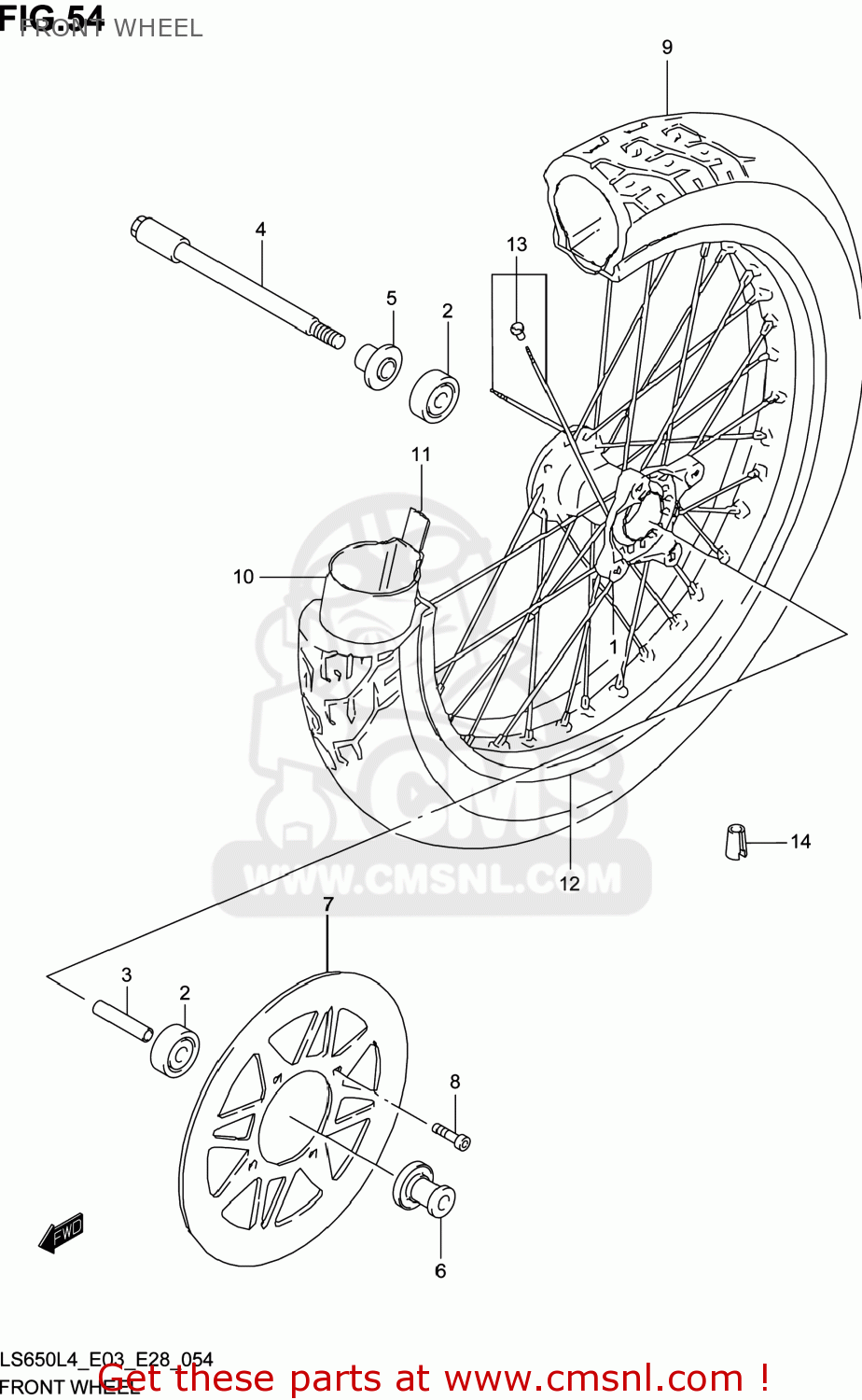 FRONT WHEEL LS650 BOULEVARD S40 2014 (L4) USA (E03)