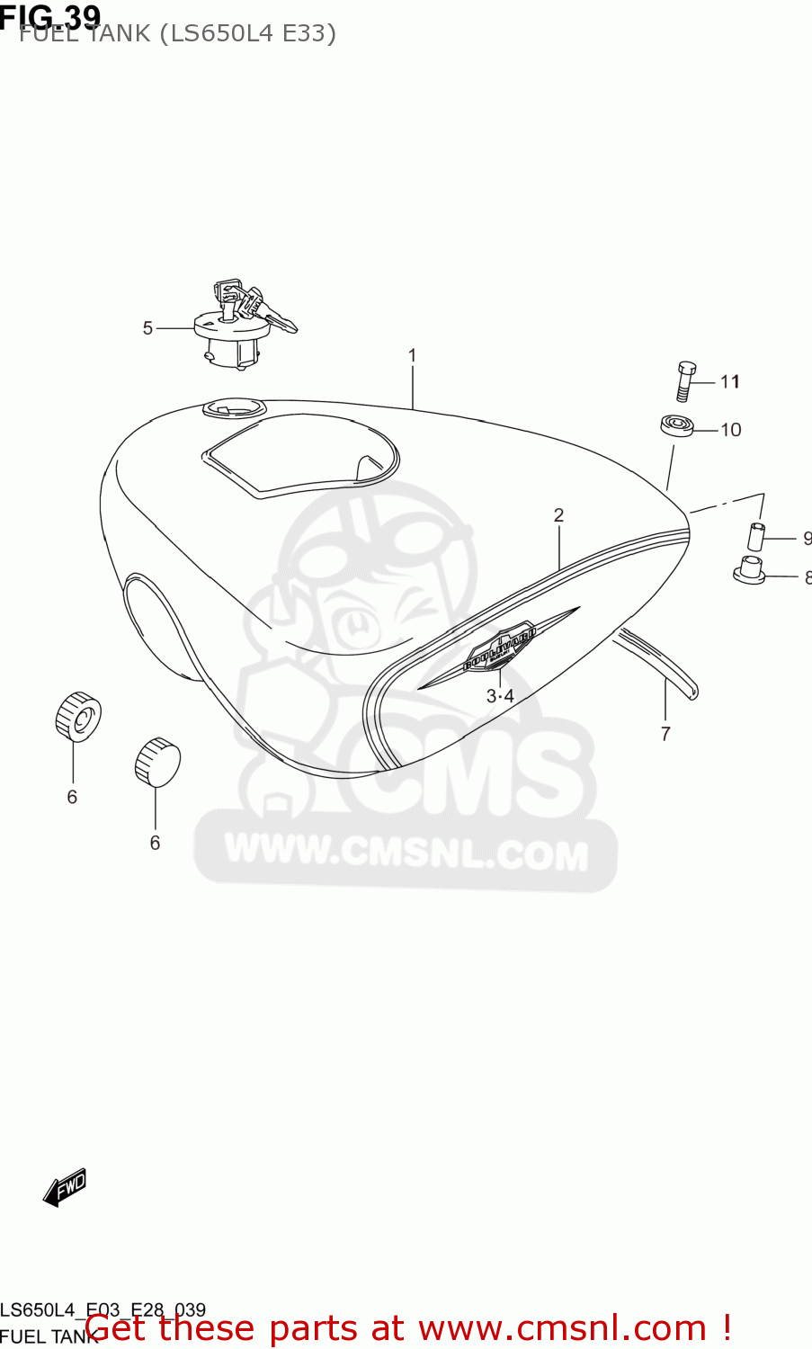 FUEL TANK (LS650L4 E33) LS650 BOULEVARD S40 2014 (L4) USA (E03)