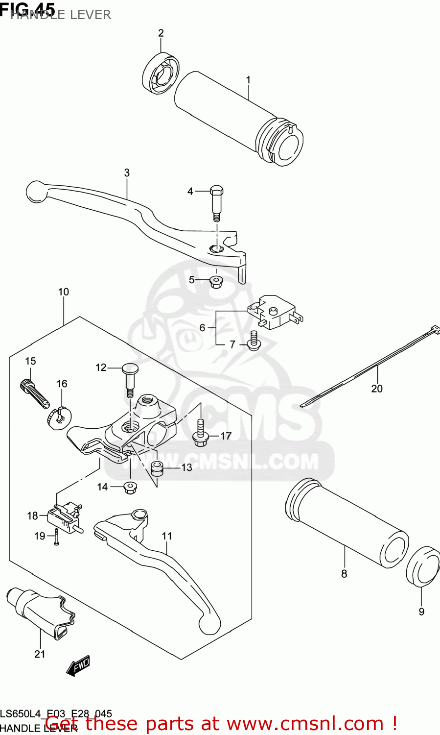 HANDLE LEVER LS650 BOULEVARD S40 2014 (L4) USA (E03)
