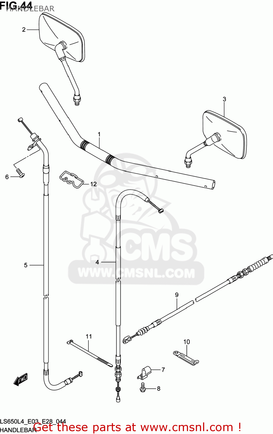 HANDLEBAR LS650 BOULEVARD S40 2014 (L4) USA (E03)