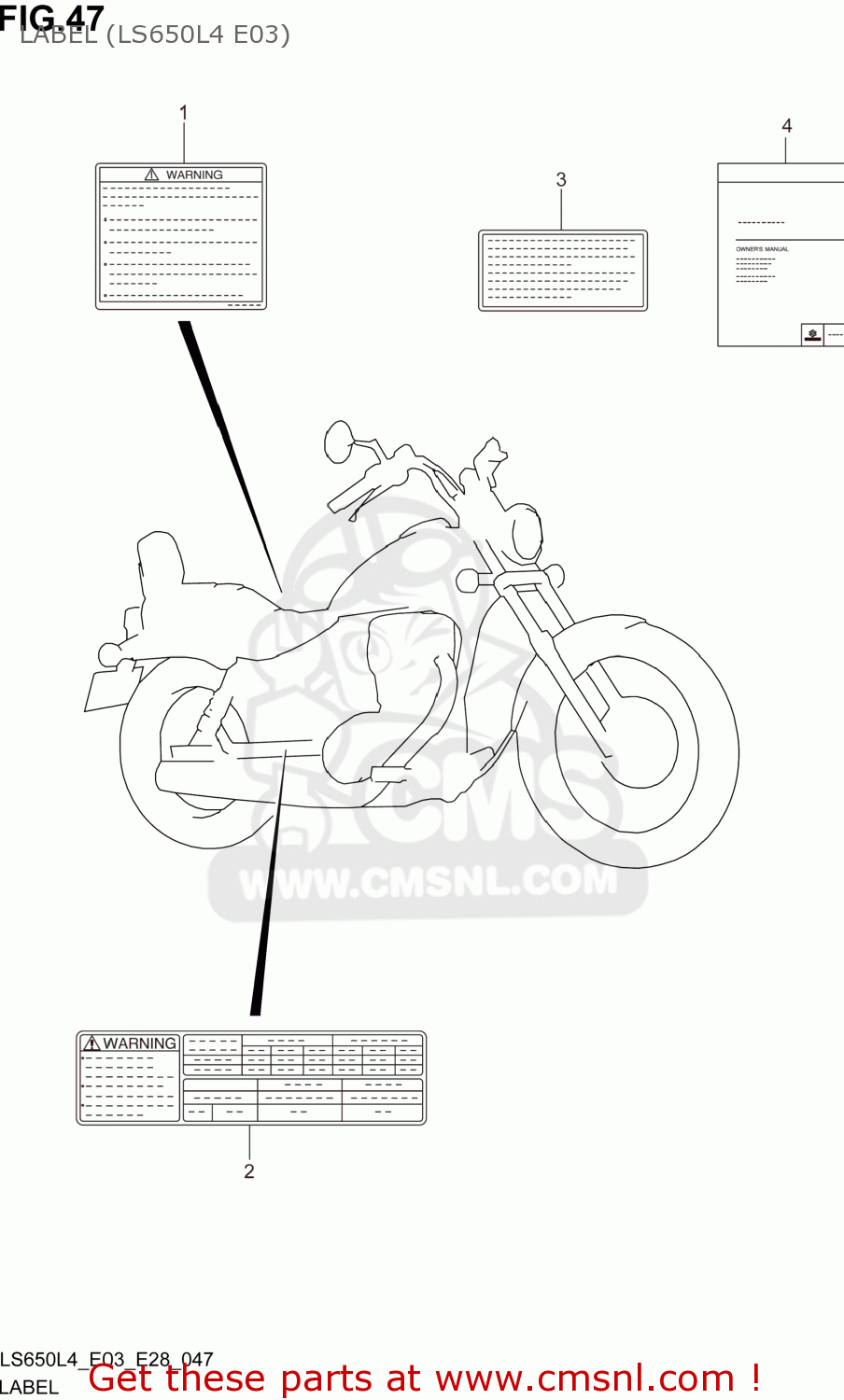 LABEL (LS650L4 E03) LS650 BOULEVARD S40 2014 (L4) USA (E03)