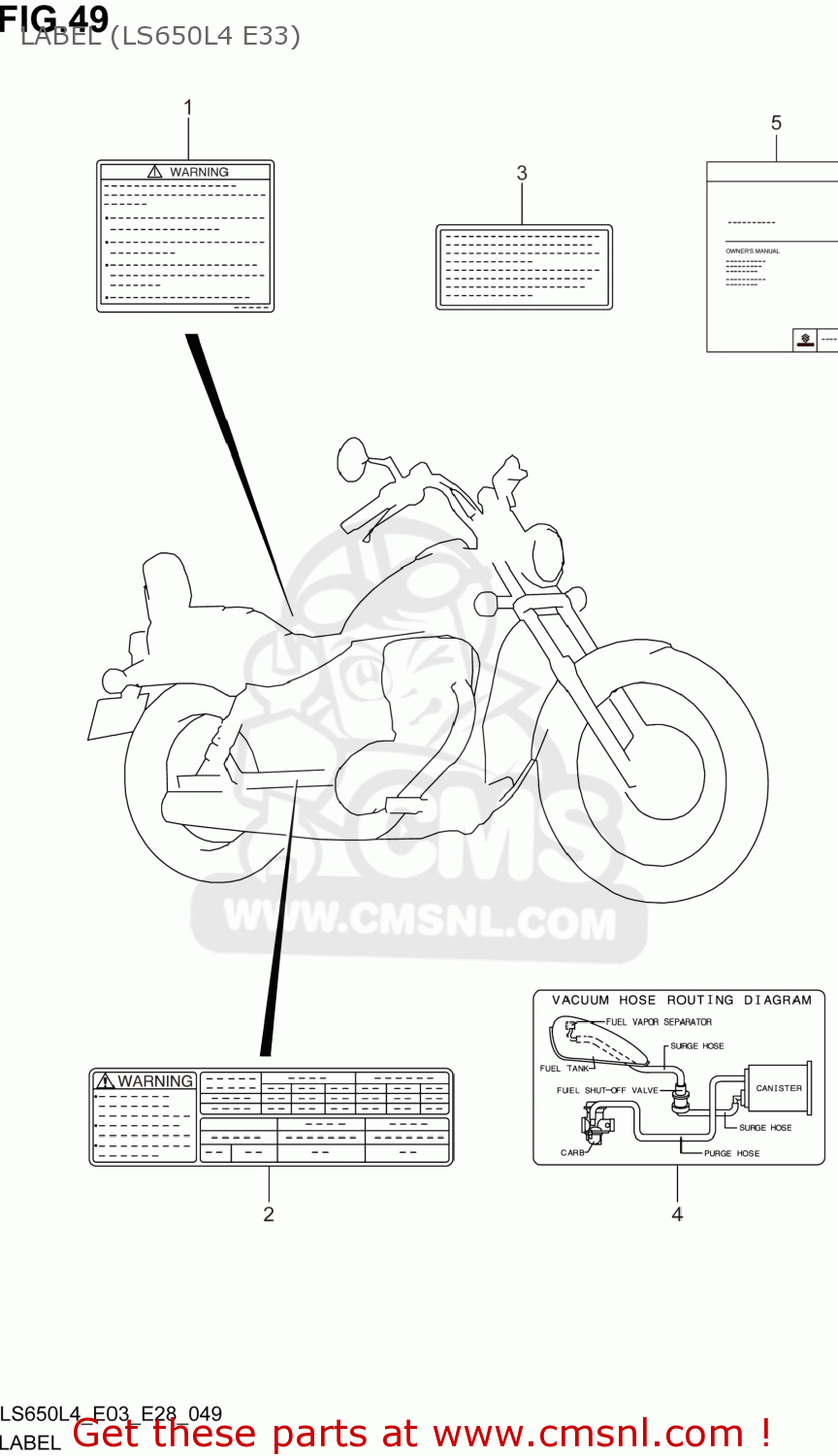 LABEL (LS650L4 E33) LS650 BOULEVARD S40 2014 (L4) USA (E03)