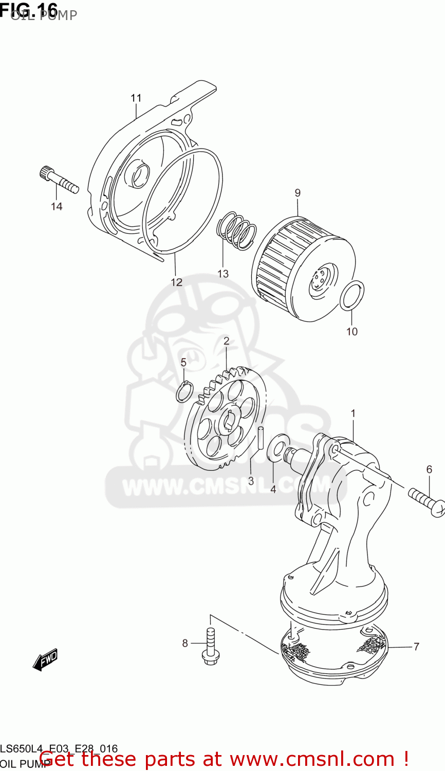 OIL PUMP LS650 BOULEVARD S40 2014 (L4) USA (E03)