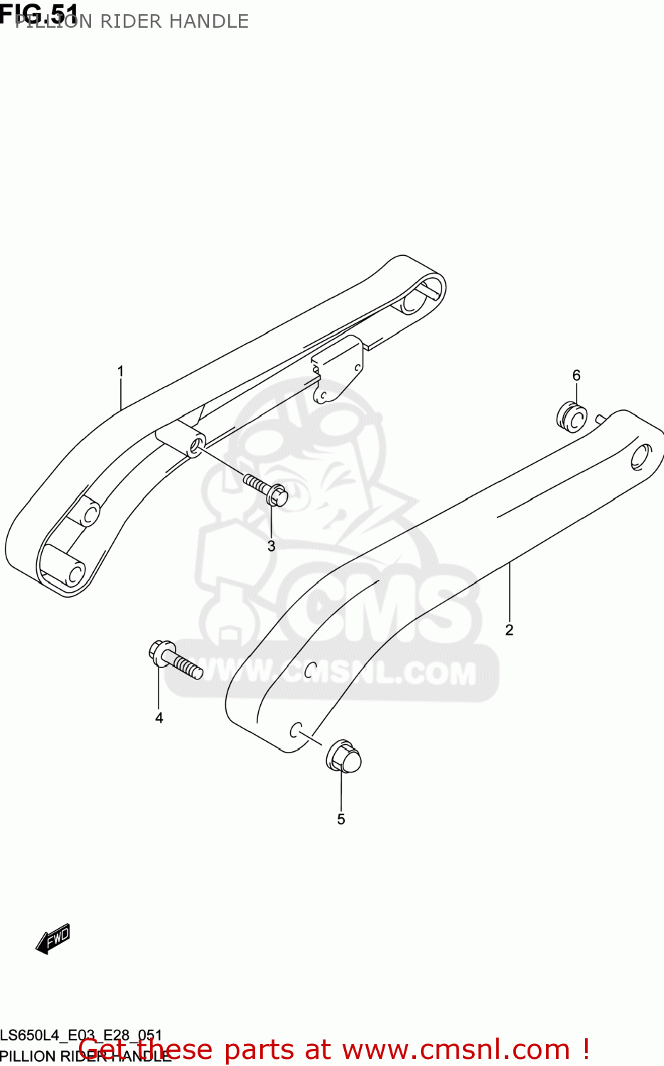PILLION RIDER HANDLE LS650 BOULEVARD S40 2014 (L4) USA (E03)