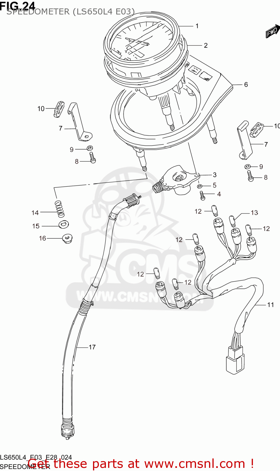 SPEEDOMETER (LS650L4 E03) LS650 BOULEVARD S40 2014 (L4) USA (E03)