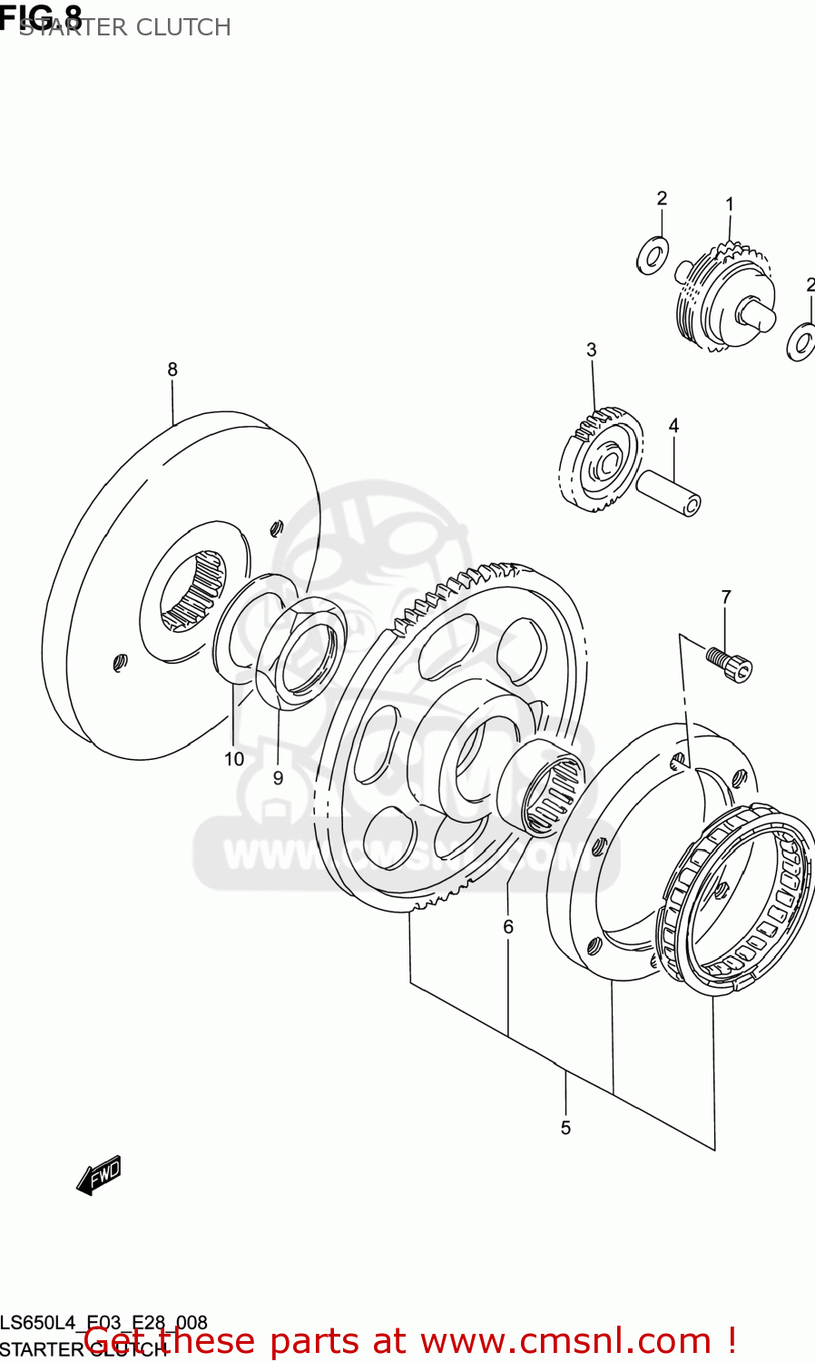 STARTER CLUTCH LS650 BOULEVARD S40 2014 (L4) USA (E03)