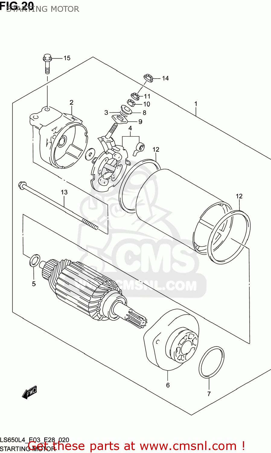 STARTING MOTOR LS650 BOULEVARD S40 2014 (L4) USA (E03)