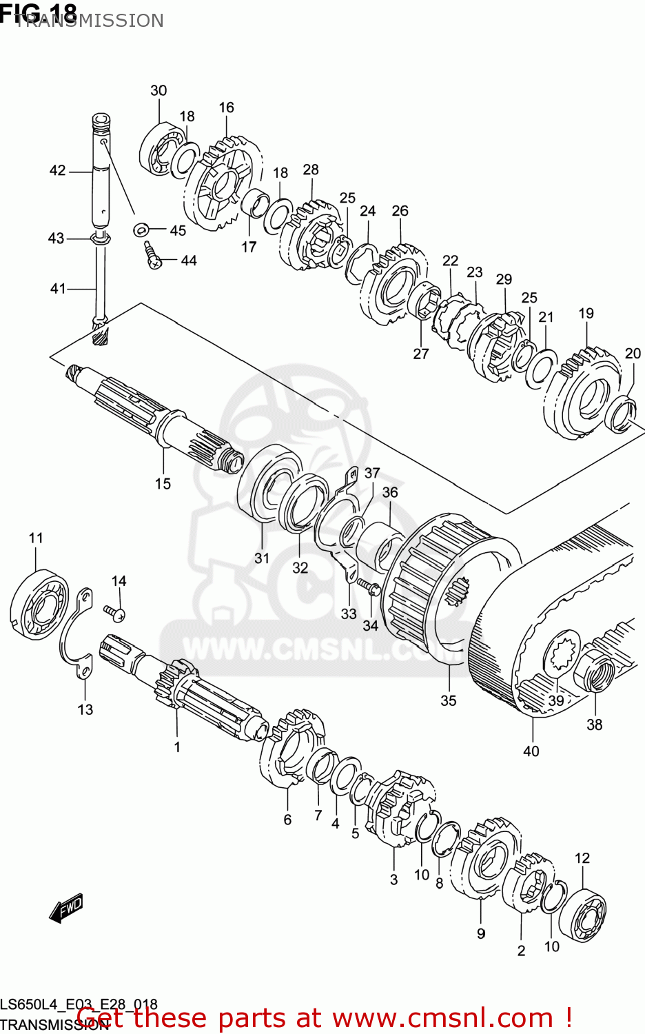 TRANSMISSION LS650 BOULEVARD S40 2014 (L4) USA (E03)