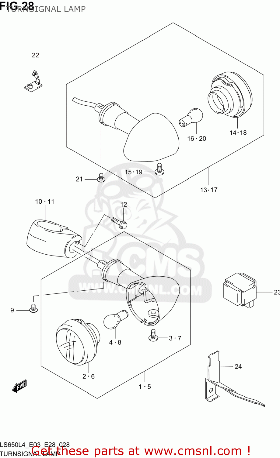 TURNSIGNAL LAMP LS650 BOULEVARD S40 2014 (L4) USA (E03)