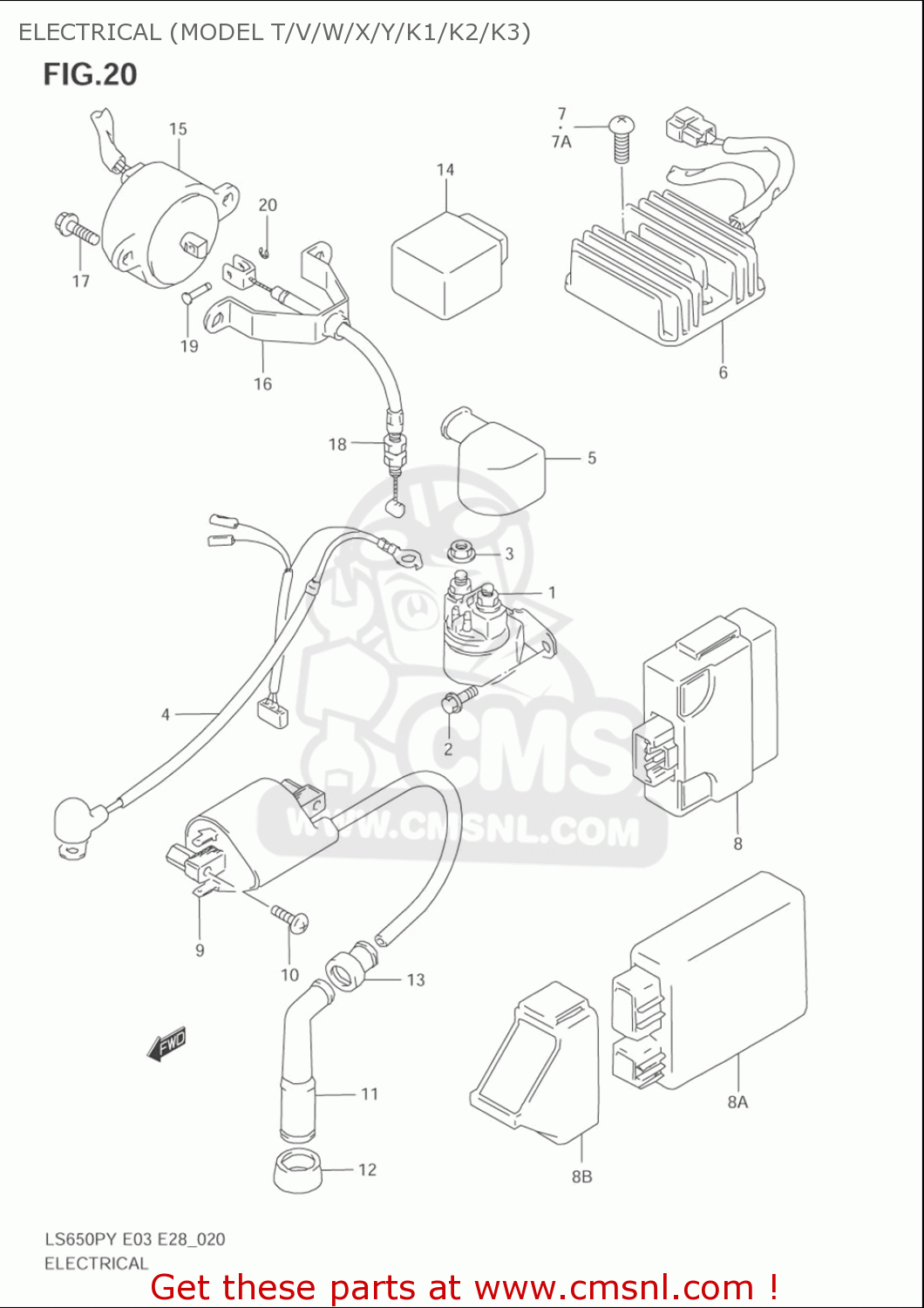 Suzuki Ls650 P Savage 1996-2004 (usa) Electrical (model T/v/w/x/y/k1/k2 ...