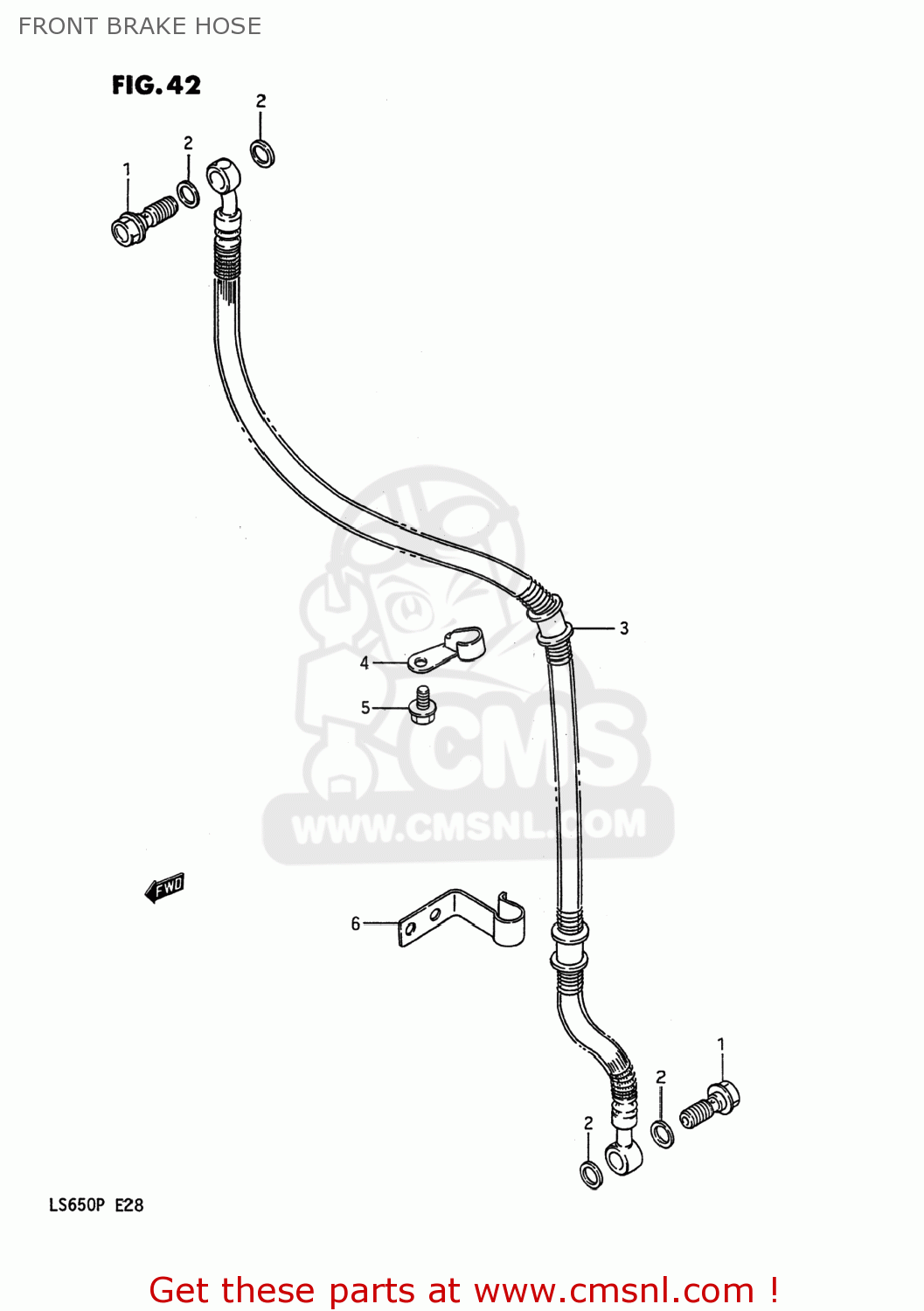 FRONT BRAKE HOSE LS650 SAVAGE 1986 (G) USA (E03)