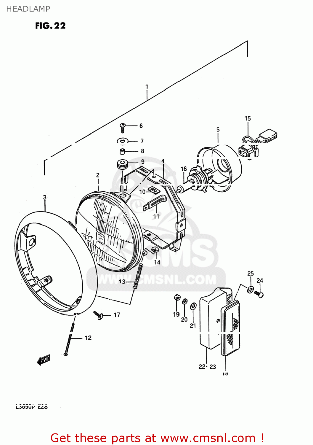 HEADLAMP LS650 SAVAGE 1987 (H) USA (E03)