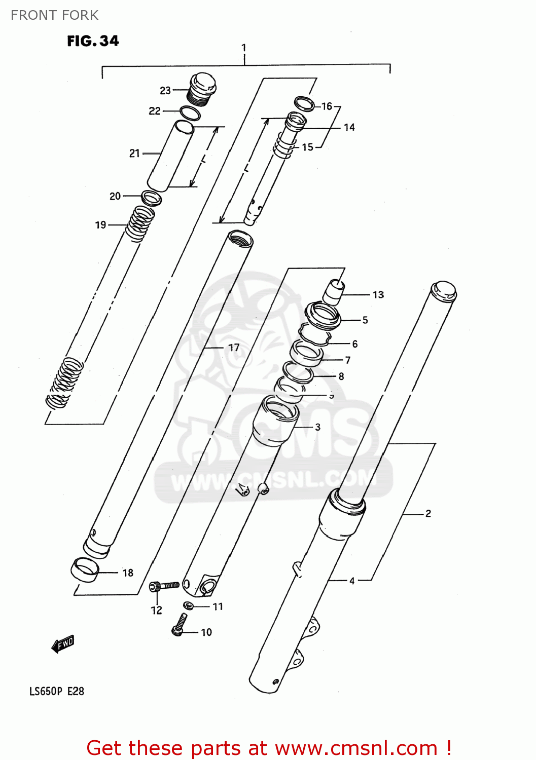 FRONT FORK LS650 SAVAGE 1988 (J) USA (E03)
