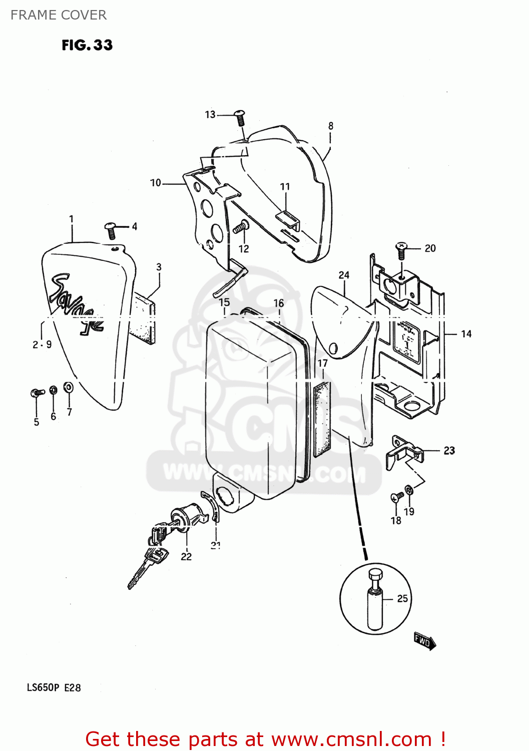 FRAME COVER LS650 SAVAGE 1995 (S) USA (E03)