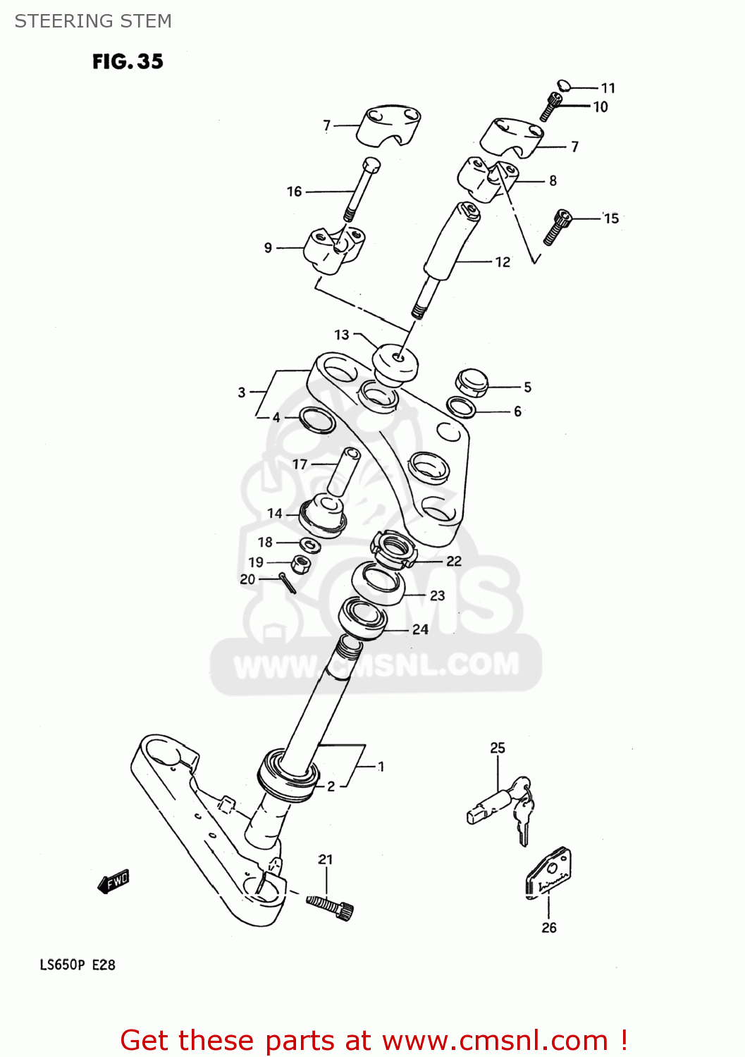 STEERING STEM LS650 SAVAGE 1995 (S) USA (E03)