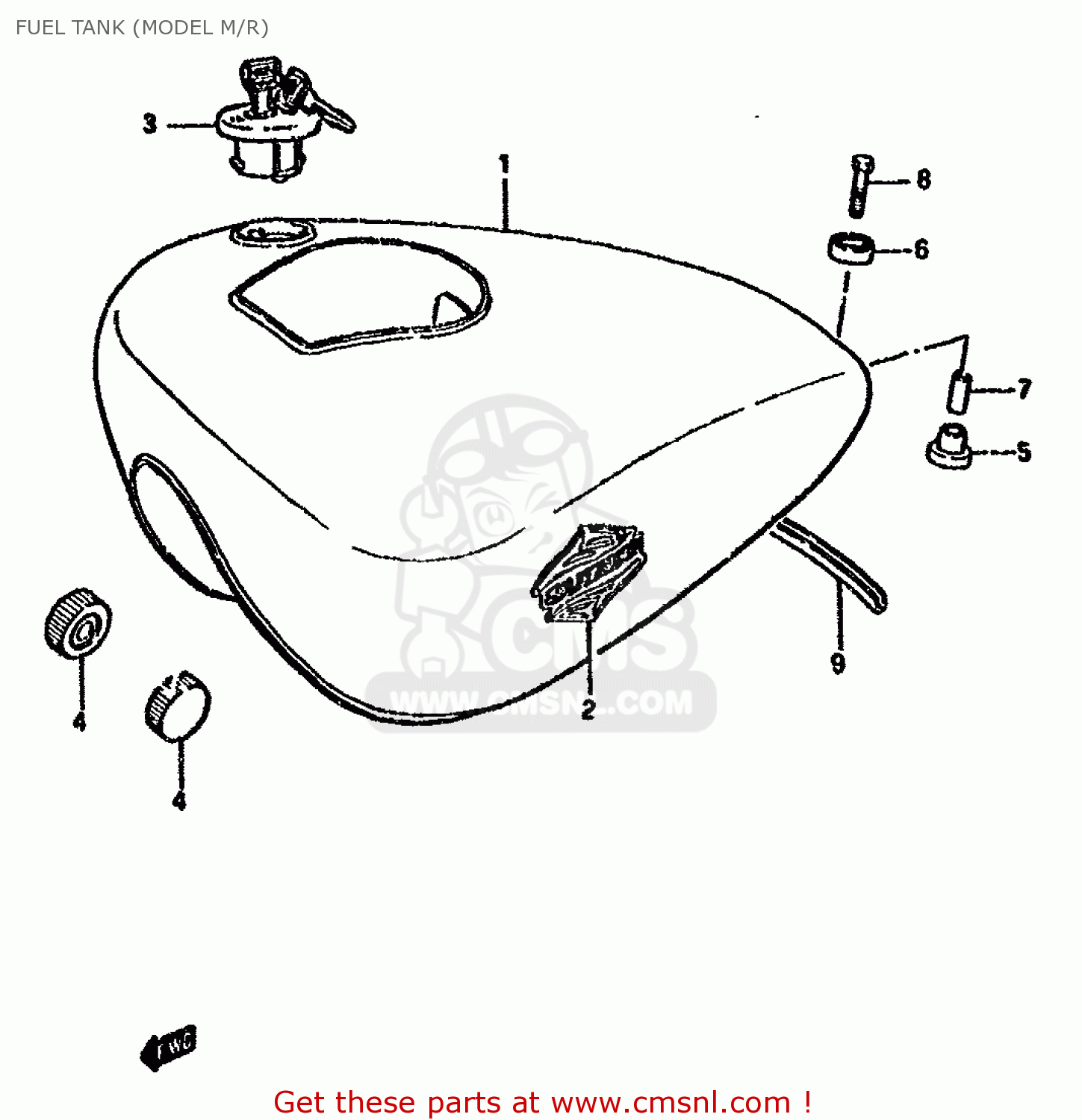 FUEL TANK (MODEL M/R) LS650F 1986 (G) (E02 E04 E15 E16 E17 E18 E21 E22 E24 E25 E34 39)