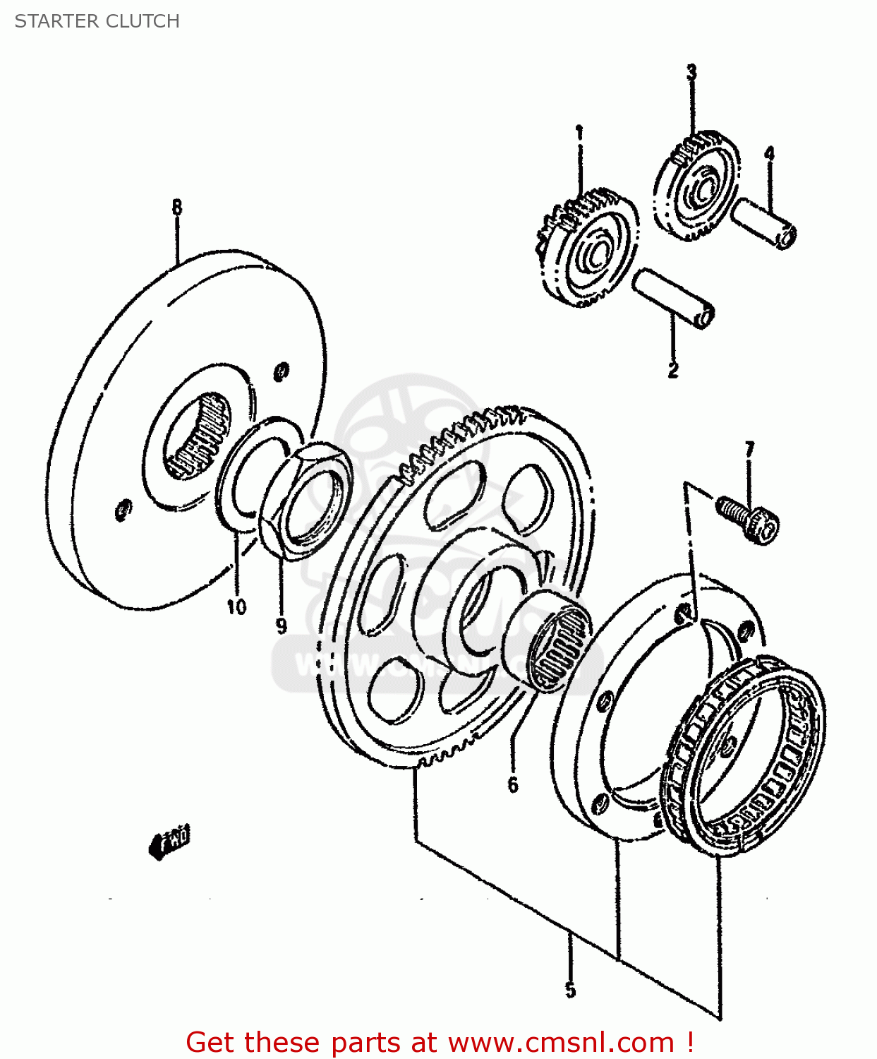 STARTER CLUTCH LS650F 1986 (G) (E02 E04 E15 E16 E17 E18 E21 E22 E24 E25 E34 39)