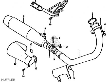 MUFFLER - LS650F 1986 (G) (E02 E04 E15 E16 E17 E18 E21 E22 E24 E25 E34 39)