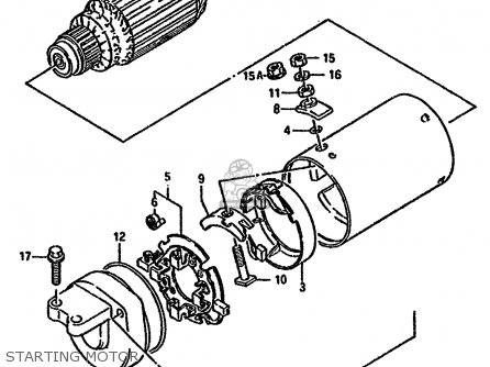 STARTING MOTOR - LS650F 1986 (G) (E02 E04 E15 E16 E17 E18 E21 E22 E24 E25 E34 39)