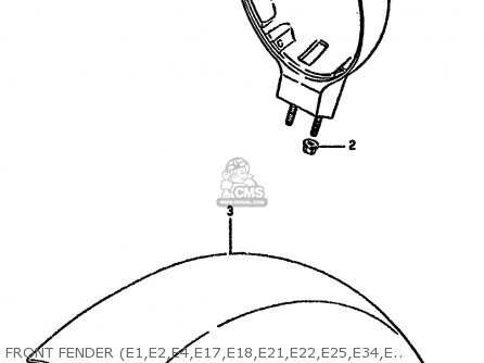 FRONT FENDER (E1,E2,E4,E17,E18,E21,E22,E25,E34,E39,E53) - LS650F 1986 (G) (E02 E04 E15 E16 E17 E18 E21 E22 E24 E25 E34 39)