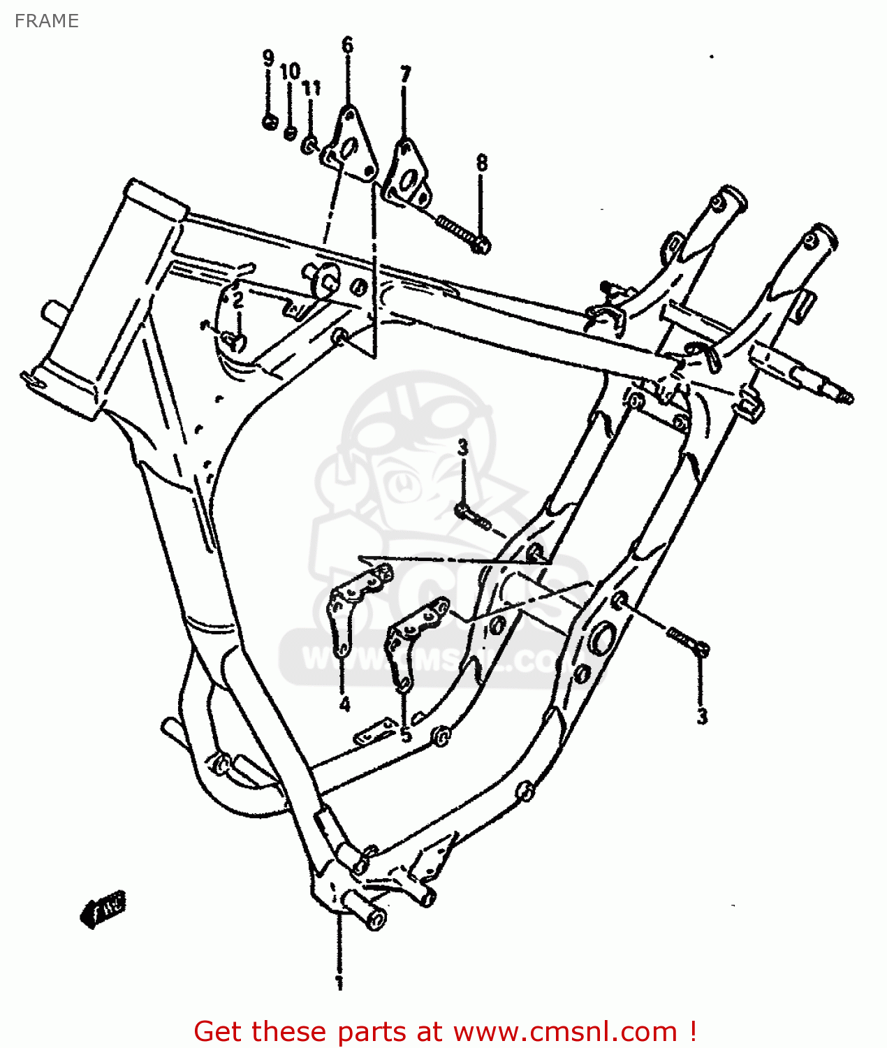 FRAME LS650F 1988 (J) (E04 E18 E22 E34 E75 E77)