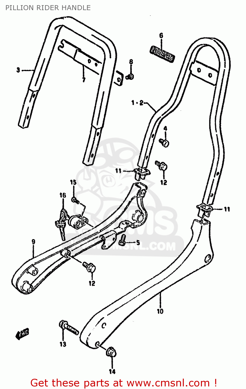 PILLION RIDER HANDLE LS650F 1988 (J) (E04 E18 E22 E34 E75 E77)