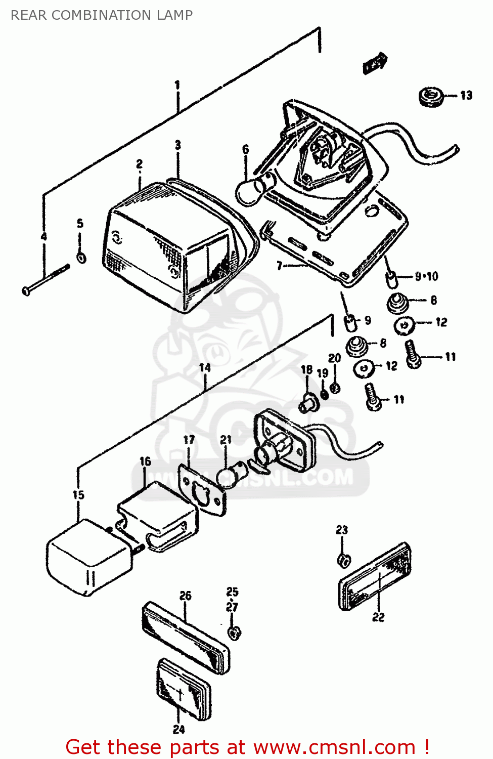 REAR COMBINATION LAMP LS650F 1989 (K) (E01 E15 E16 E17 E22 E34)