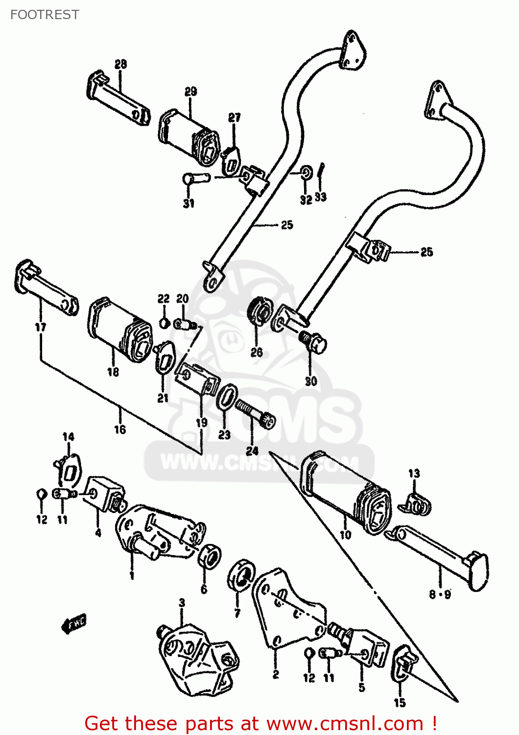 FOOTREST LS650F 1989 (K) (E01 E15 E16 E17 E22 E34)