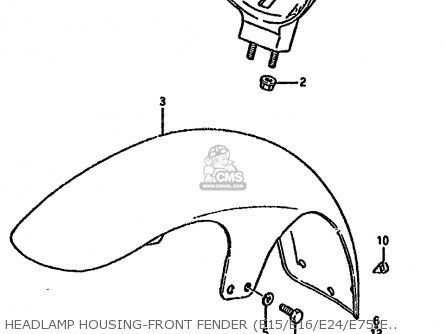 HEADLAMP HOUSING-FRONT FENDER (E15/E16/E24/E75/E77) - LS650F 1989 (K) (E01 E15 E16 E17 E22 E34)