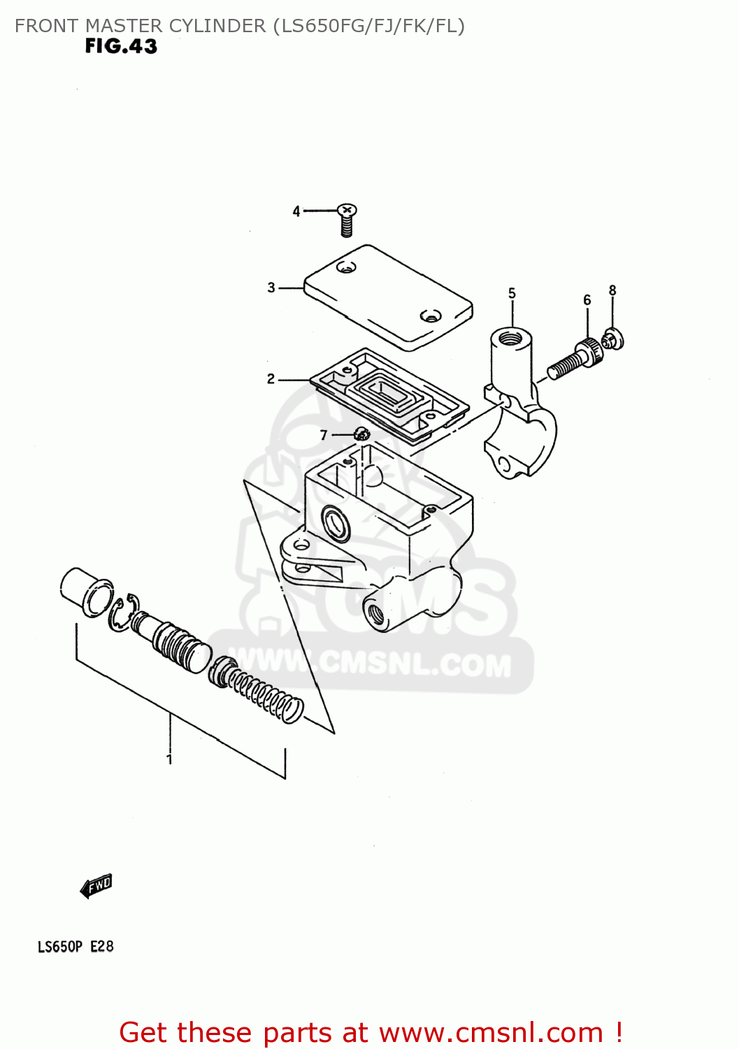 FRONT MASTER CYLINDER (LS650FG/FJ/FK/FL) LS650F SAVAGE 1986 (G) USA (E03)