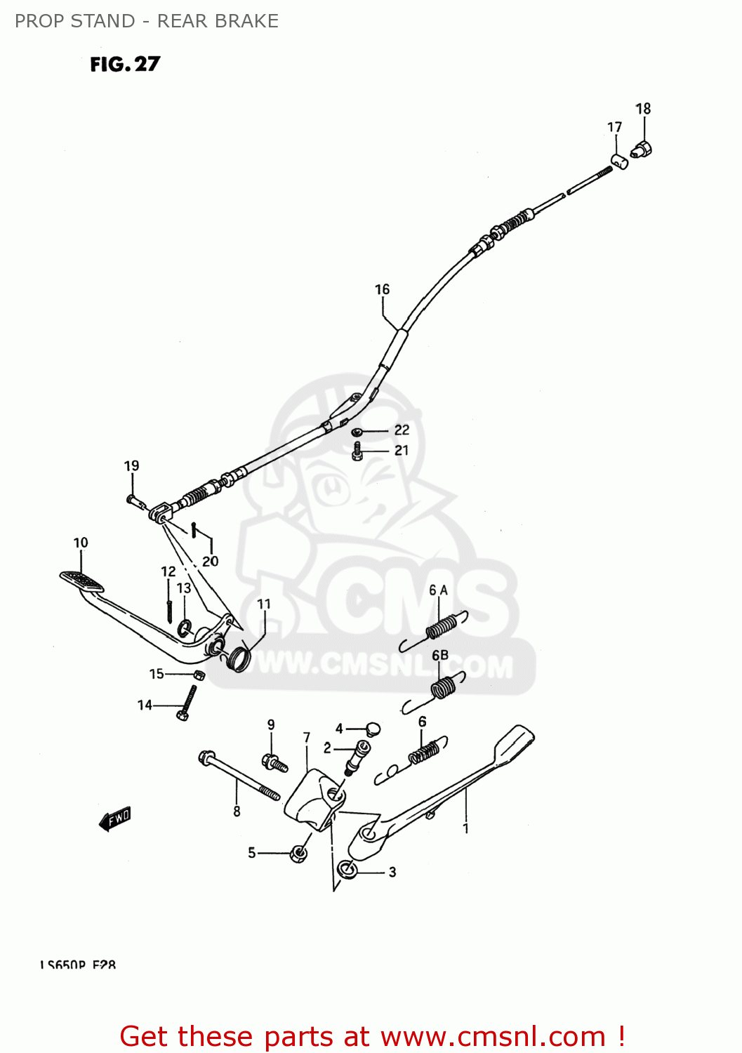 PROP STAND - REAR BRAKE LS650F SAVAGE 1986 (G) USA (E03)
