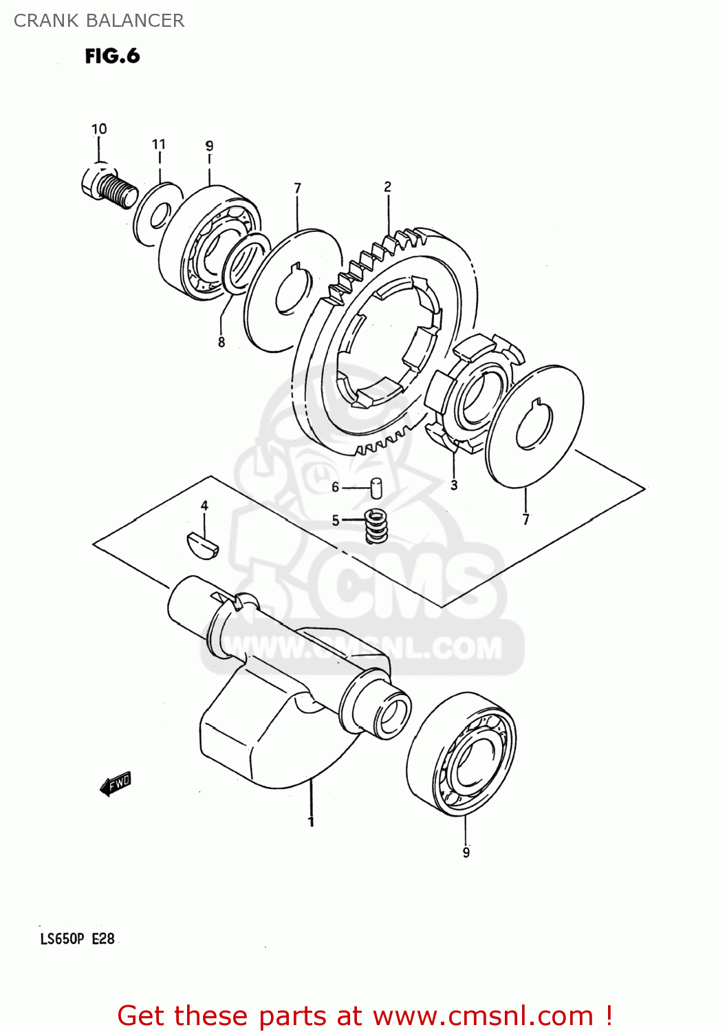 CRANK BALANCER LS650F SAVAGE 1987 (H) USA (E03)