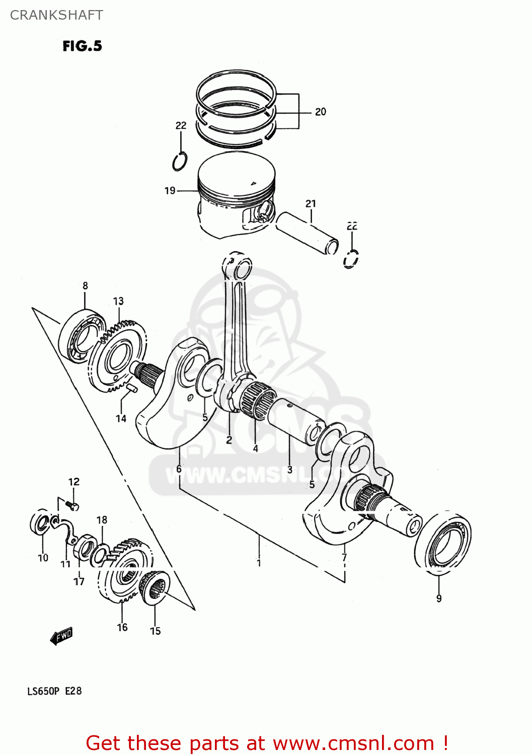 CRANKSHAFT LS650F SAVAGE 1987 (H) USA (E03)