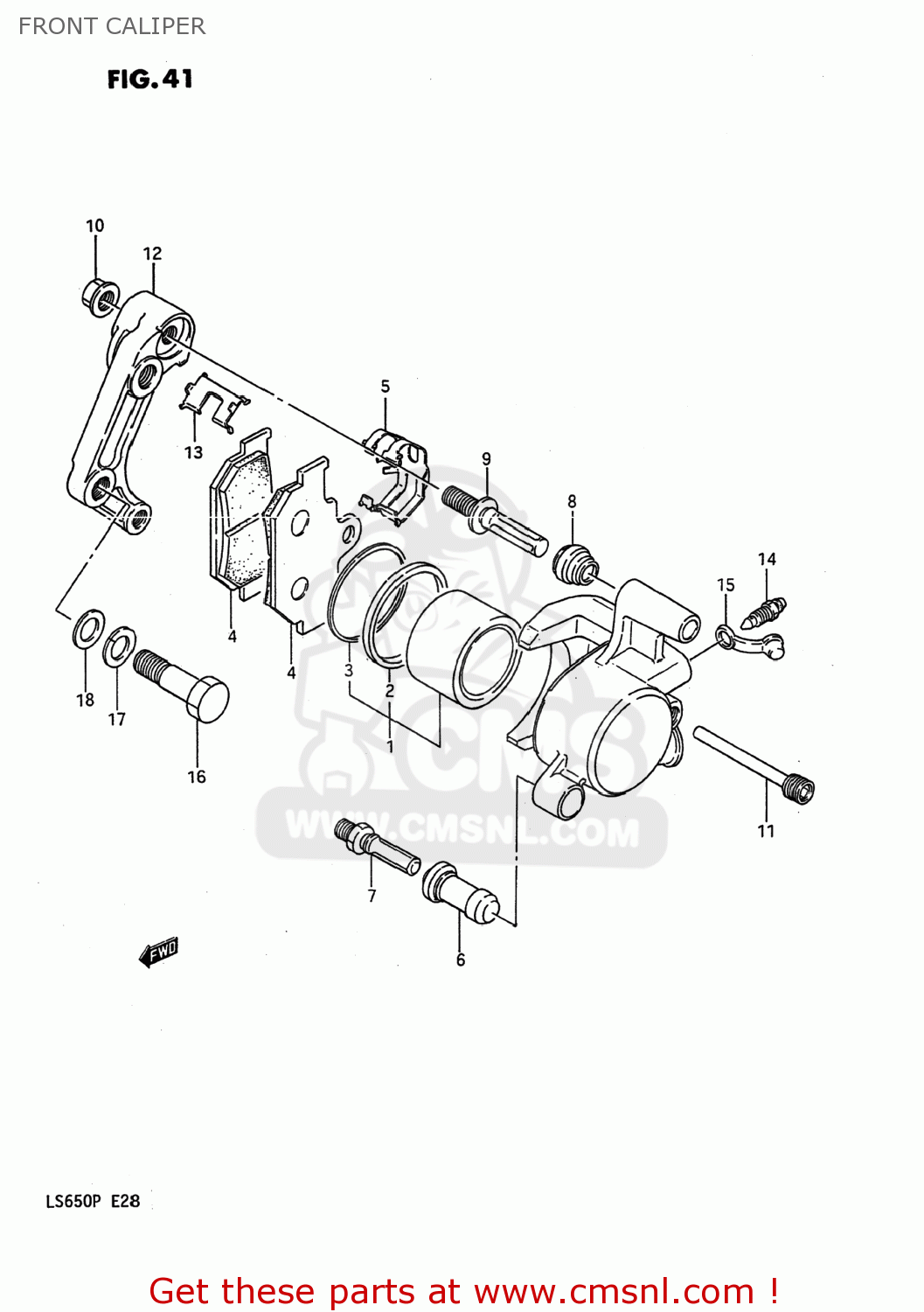 FRONT CALIPER LS650F SAVAGE 1988 (J) USA (E03)
